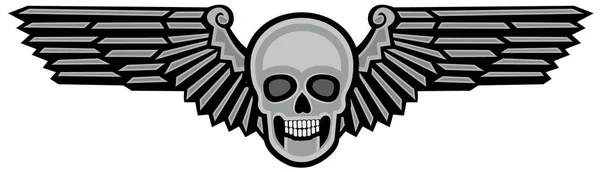 Signe Militant Avec Crâne Ailes Chevron Shirts Design — Image vectorielle