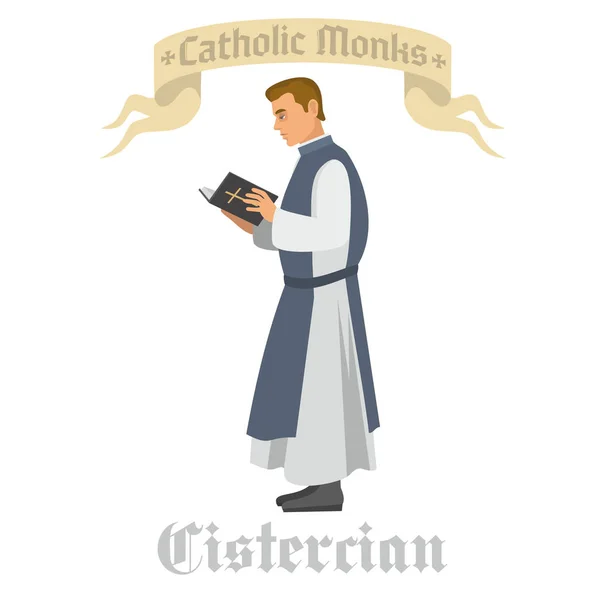 Καθολικός Μοναχός Ρόμπα Βιβλίο Προσευχής — Διανυσματικό Αρχείο