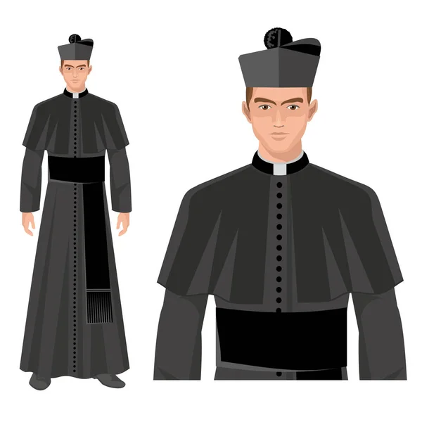 Flat Catholic Priest Robes — Stock Vector