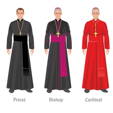 catholic bishop, cardinal in robe clipart