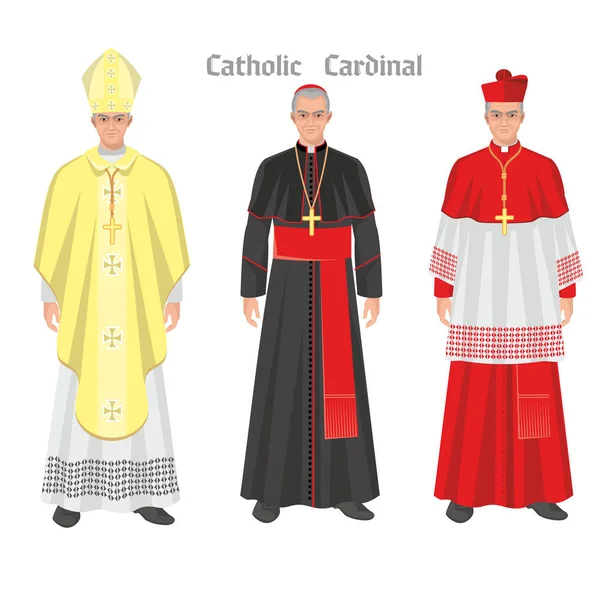 Katolik Piskopos Bornoz Içinde Kardinal — Stok Vektör
