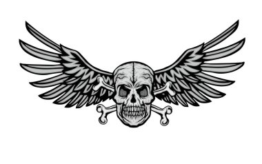 Kafatası ile gotik tabela, grunge vintage tasarım tişörtler