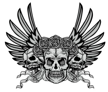 Kafatası ile gotik tabela, grunge vintage tasarım tişörtler