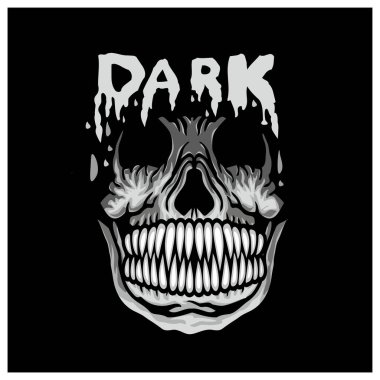 Kafatası ile gotik tabela, grunge vintage tasarım tişörtler