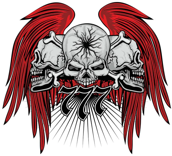 Gothic Schild Mit Totenkopf Und Flügeln Grunge Vintage Design Shirts — Stockvektor