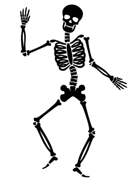 Icône Vectorielle Squelette Plat Pochoir — Image vectorielle