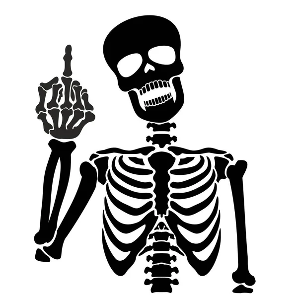 Icône Vectorielle Squelette Plat Pochoir — Image vectorielle