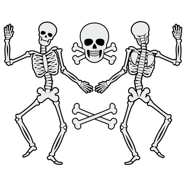 Icône Vectorielle Plat Squelette Pochoir — Image vectorielle