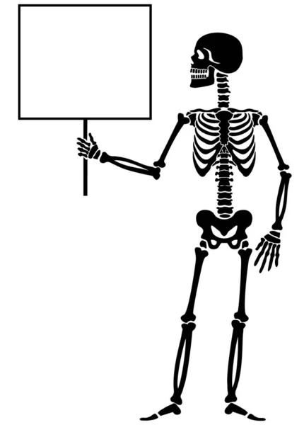 Vector Icono Plano Esqueleto Con Bandera Plantilla — Vector de stock