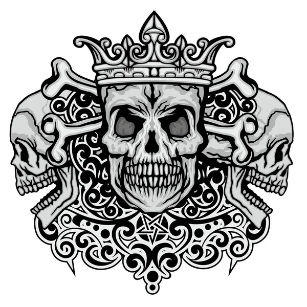 Gothic Schild Mit Totenkopf Grunge Vintage Design Shirts — Stockvektor