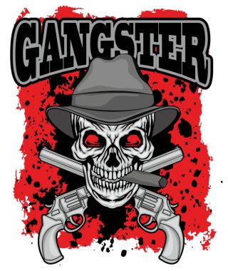 kafatası, grunge vintage tasarım t shirt ile agresif amblemi