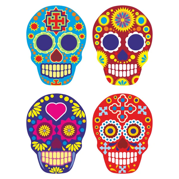 Muerte Santa Día Los Muertos Calavera Azúcar Mexicana — Vector de stock