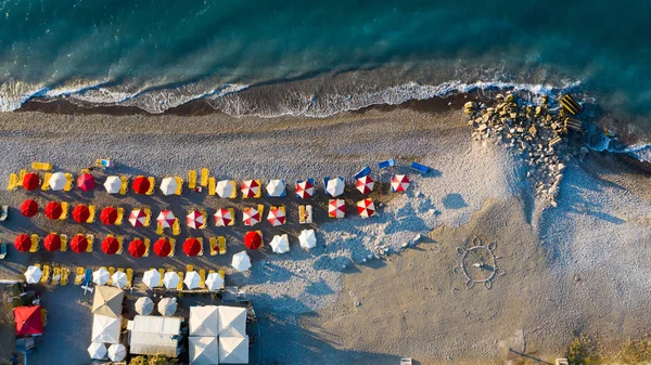 Sombrillas Colores Playa Rhodes Grecia — Foto de Stock