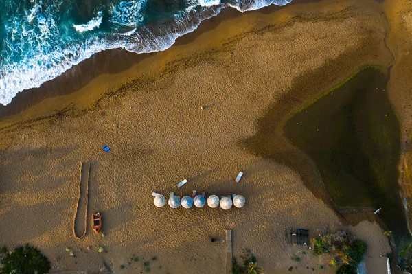 Vista Aérea Praia Costa Chania Creta Grécia — Fotografia de Stock