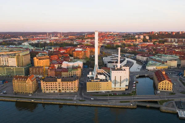 Gothenburg, İsveç'in havadan görünümü