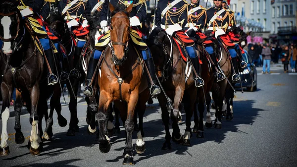 Republican Guard Fontainebleau Castle — Stock Photo, Image