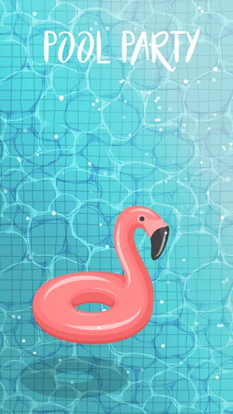 Wasseroberfläche mit Wellen und Flamingo-Schwimmkreis. — Stockvektor