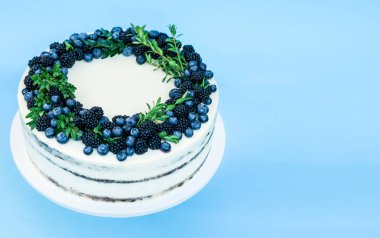 Yaz berry kek yaban mersini ve böğürtlen