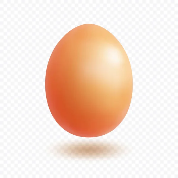 Huevo con sombra realizado en estilo realista aislado sobre fondo transparente. Brillante símbolo dorado de Pascua . — Vector de stock