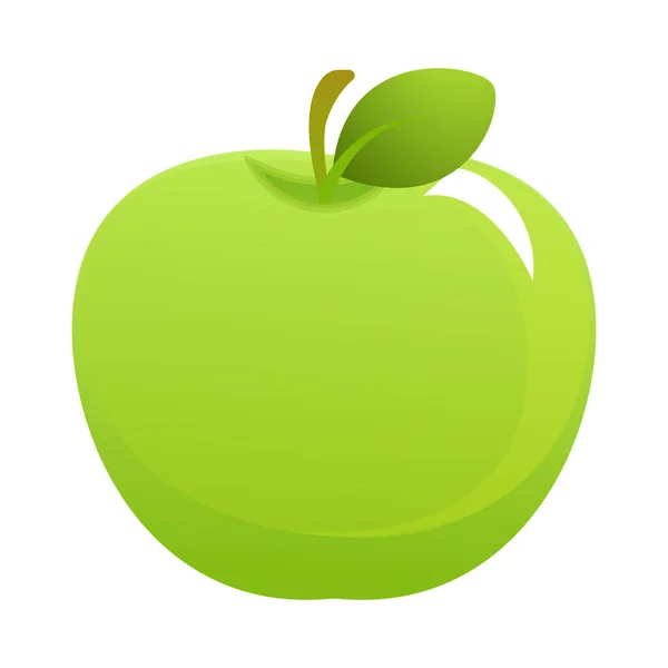Ljusa gröna äpplen isolerad på vit bakgrund. Tecknad stil. Vektorillustration. — Stock vektor