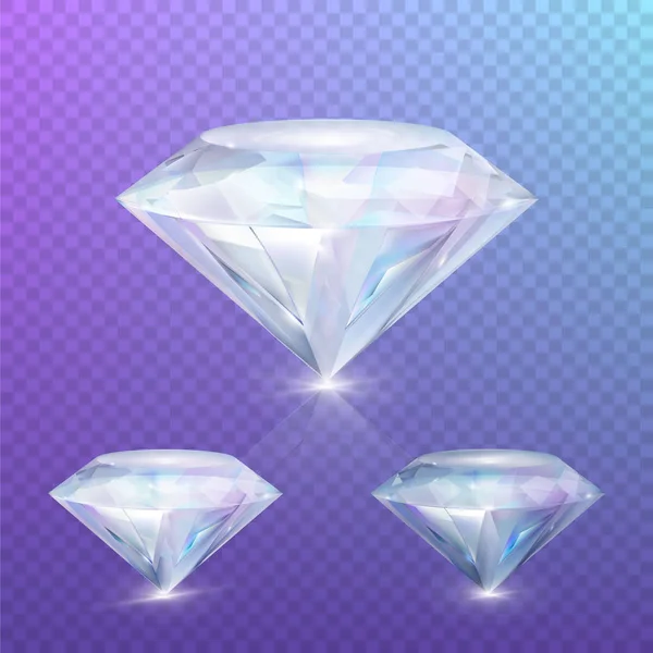 Belle collection de diamants chatoyants . — Image vectorielle