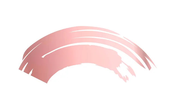 Rosa Oro Rosa Trazo Cepillo Húmedo Brillo Textura Mancha Vector — Archivo Imágenes Vectoriales