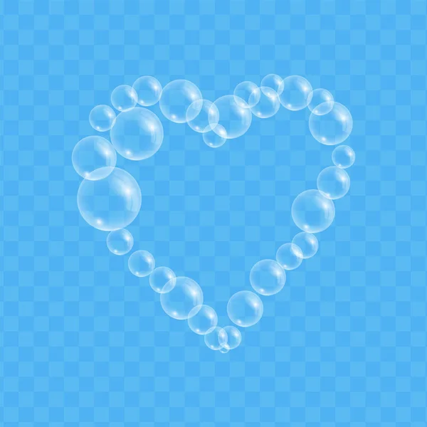 Мыльный пузырь сердца на прозрачном фоне . — стоковый вектор