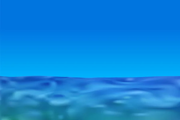 푸른 바다 또는 바다 수중 파도. — 스톡 벡터
