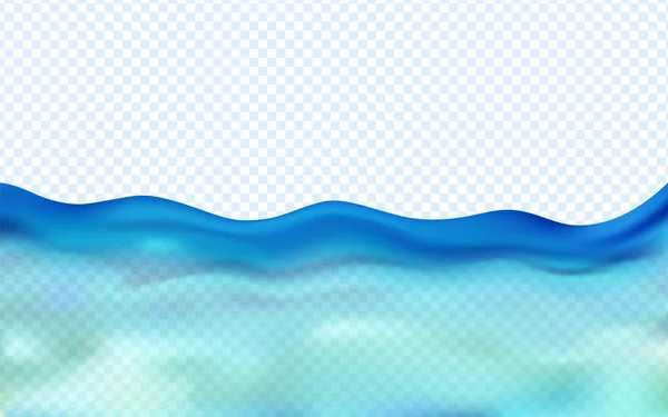 Blauer Ozean oder Meer unter Wasser Wellen. — Stockvektor