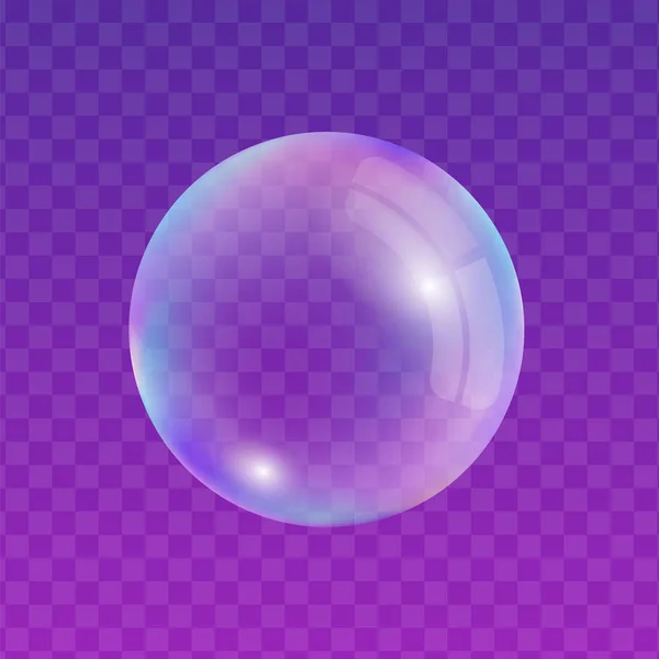 Bulle de savon sur fond transparent . — Image vectorielle