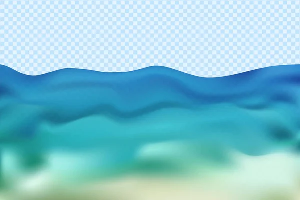 Océan bleu ou mer vagues sous-marines . — Image vectorielle