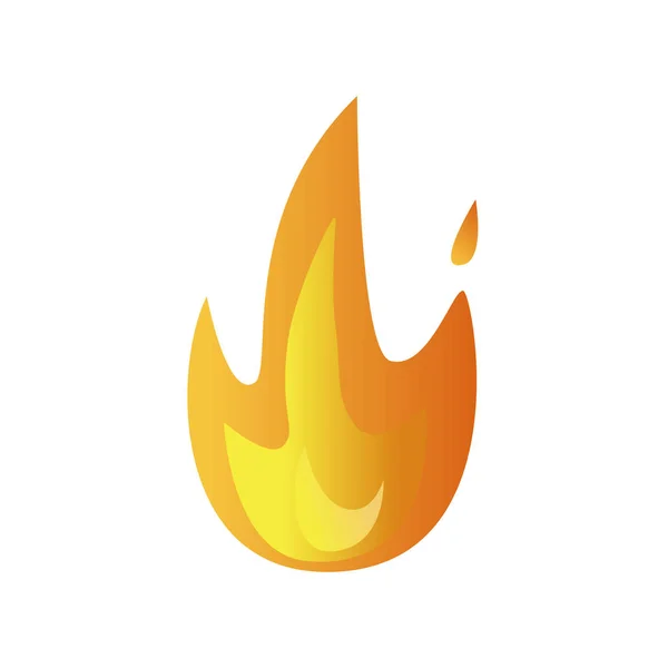 Cartoon Feuer Flamme Ikone gesetzt. Vektordesign. — Stockvektor