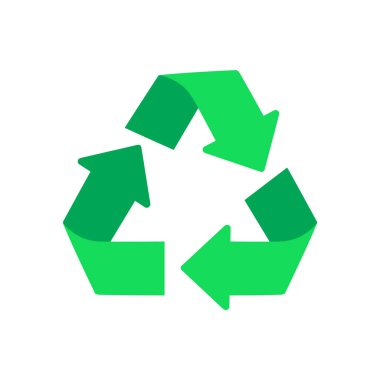 Yeşil geri dönüşüm işareti. 