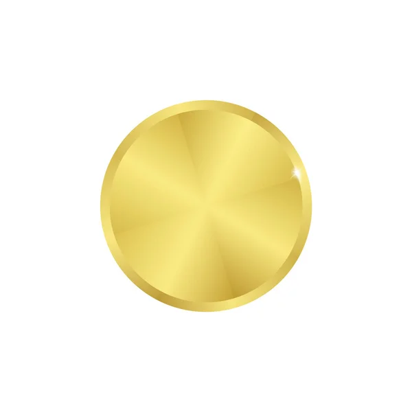 Pièce d'or avec surbrillance sur fond blanc . — Image vectorielle