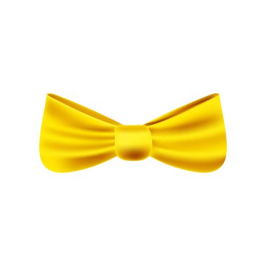 Saten altın papyon, parlak sarı kurdele.