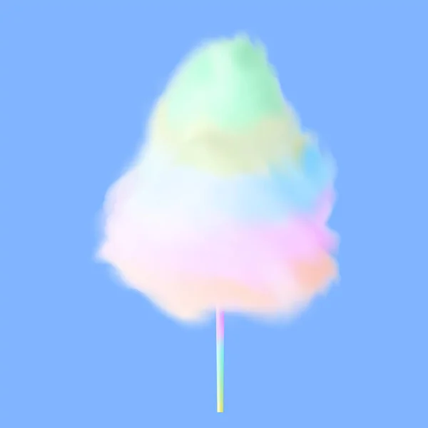 Zuckerwatte. Regenbogenzuckerwolken. Realistisches 3D-Symbol. Premium-Vektor. — Stockvektor