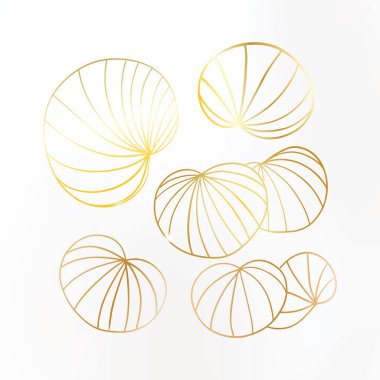 Beyaz arka planda altın yapraklar. Parıltılı Lily yaprağı. Soylu tasarım Vektör illüstrasyonu.