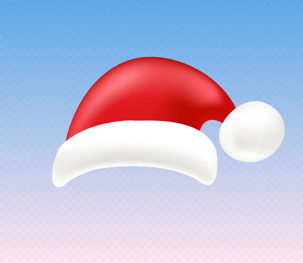산타 모자에 밝은 디자인 템플릿. 현실적 인 만화 스타일의 크리스마스 장식 요소. — 스톡 벡터