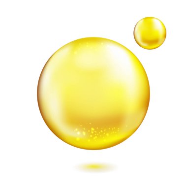 Beyaz arkaplanda izole edilmiş vitamin yağı balonu. 