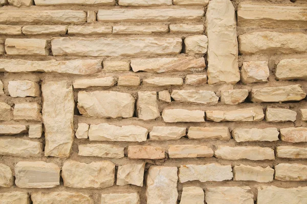 Стіна Складених Каменів Бежево Коричневих Тонах Текстура — стокове фото