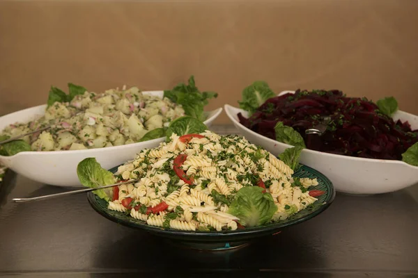 Makanan Pembuka Dan Salad Prasmanan Hotel Morocco Salad Makaroni Latar — Stok Foto
