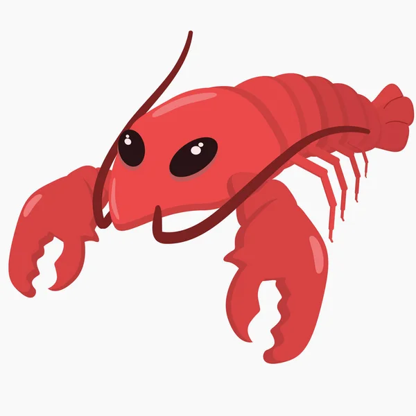 Illustration Pink Lobster White Background — Stock Vector
