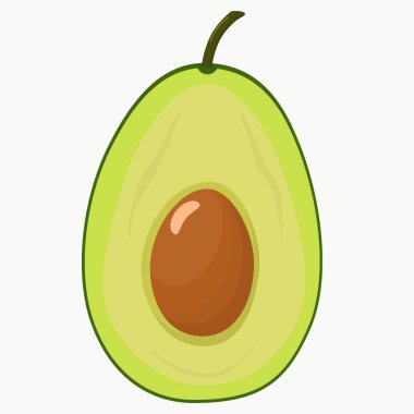  Beyaz arka planda taze kesilmiş yarım avokado.