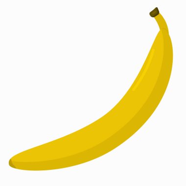  Beyaz arkaplanda bir muzun düz çizimi