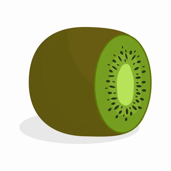 Ilustração Kiwi Corte Fresco Fundo Branco —  Vetores de Stock