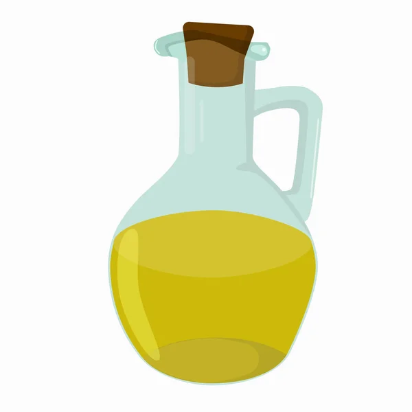 Бутылка Оливкового Масла Белом Фоне — стоковый вектор