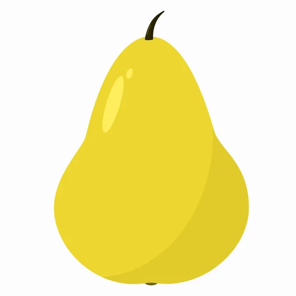 Flat Illustration Yellow Pear White Background — Stock Vector