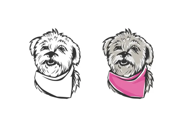 Hand drawn portrait lapdog. Dog, pet, animal sketch. — Stock Vector