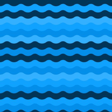 Dikişsiz mavi dalga vektör desenleri. Dalga mavi desen deniz. Vektör dikişsiz desen