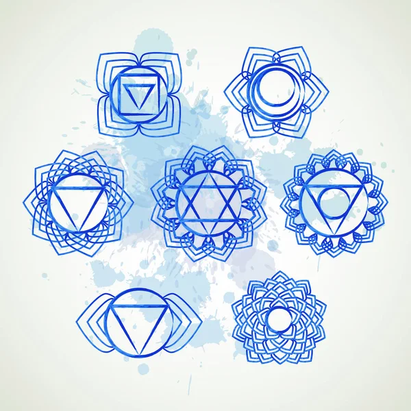 Patrón Geometría Sagrada Chakras — Vector de stock